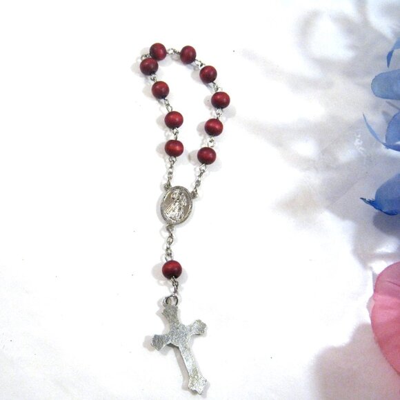 Vintage Travel Pocket size Catholic Rosary Christian Religious Prayer Beads - Picture 2 of 2
